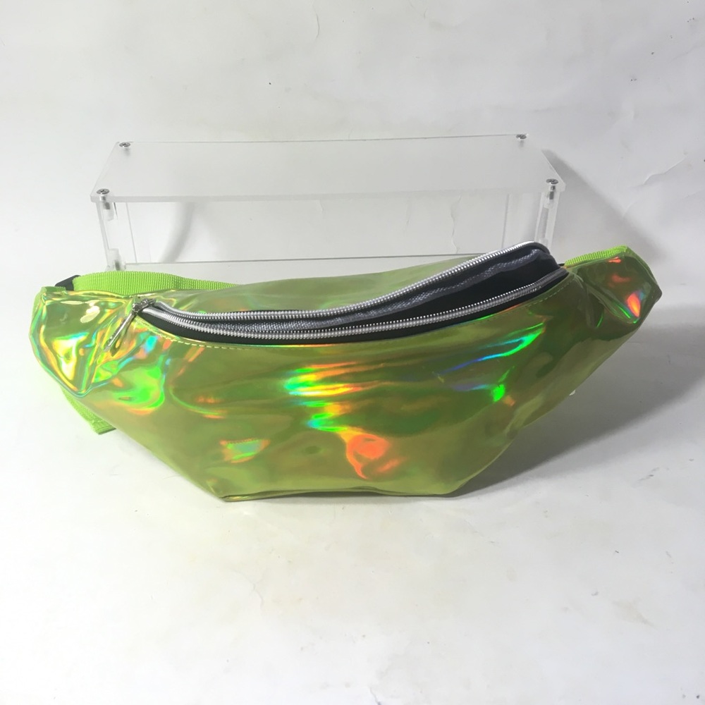 Green Holographic Fanny Pack Crossbody Belt Bag - Picture 5 of 9